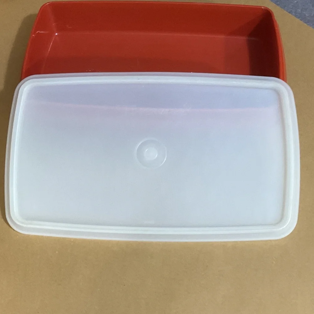 Tupperware Red Base with White Lid